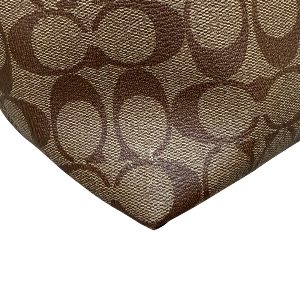Coach City Tote Signature Canvas Brown Black Green Crest Logo Bag C3869 Designer - Picture 5 of 10